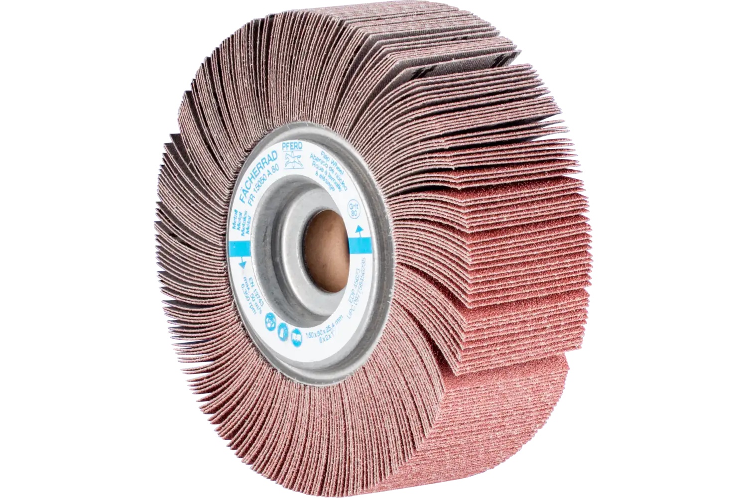 Picture of Pferd Unmounted Flap Wheel, 6" X 2, 1" Arbor, 80 Grit, Aluminum Oxide